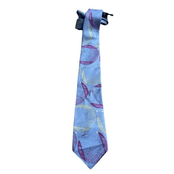 Vintage Wembley Men's Neck Tie Blue Multicolor Round Stripped Pure Silk Tie - Picture 1 of 9